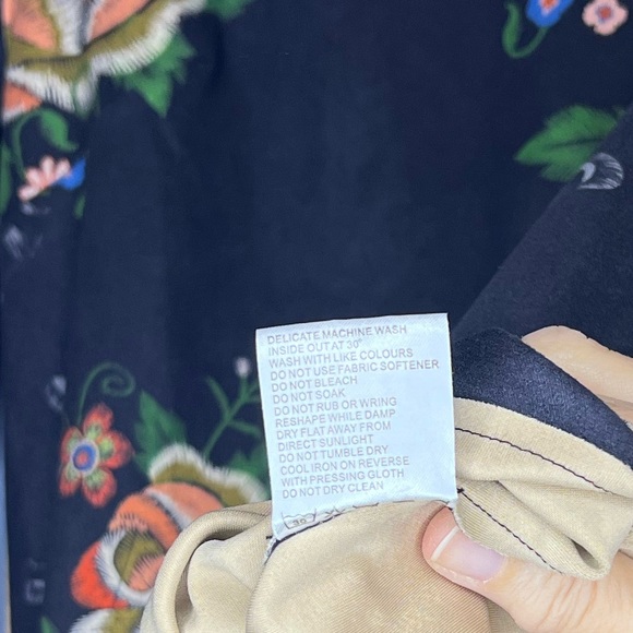 Dor Dor Couture Dress blue/gray floral suede like - size Medium - Picture 4 of 7